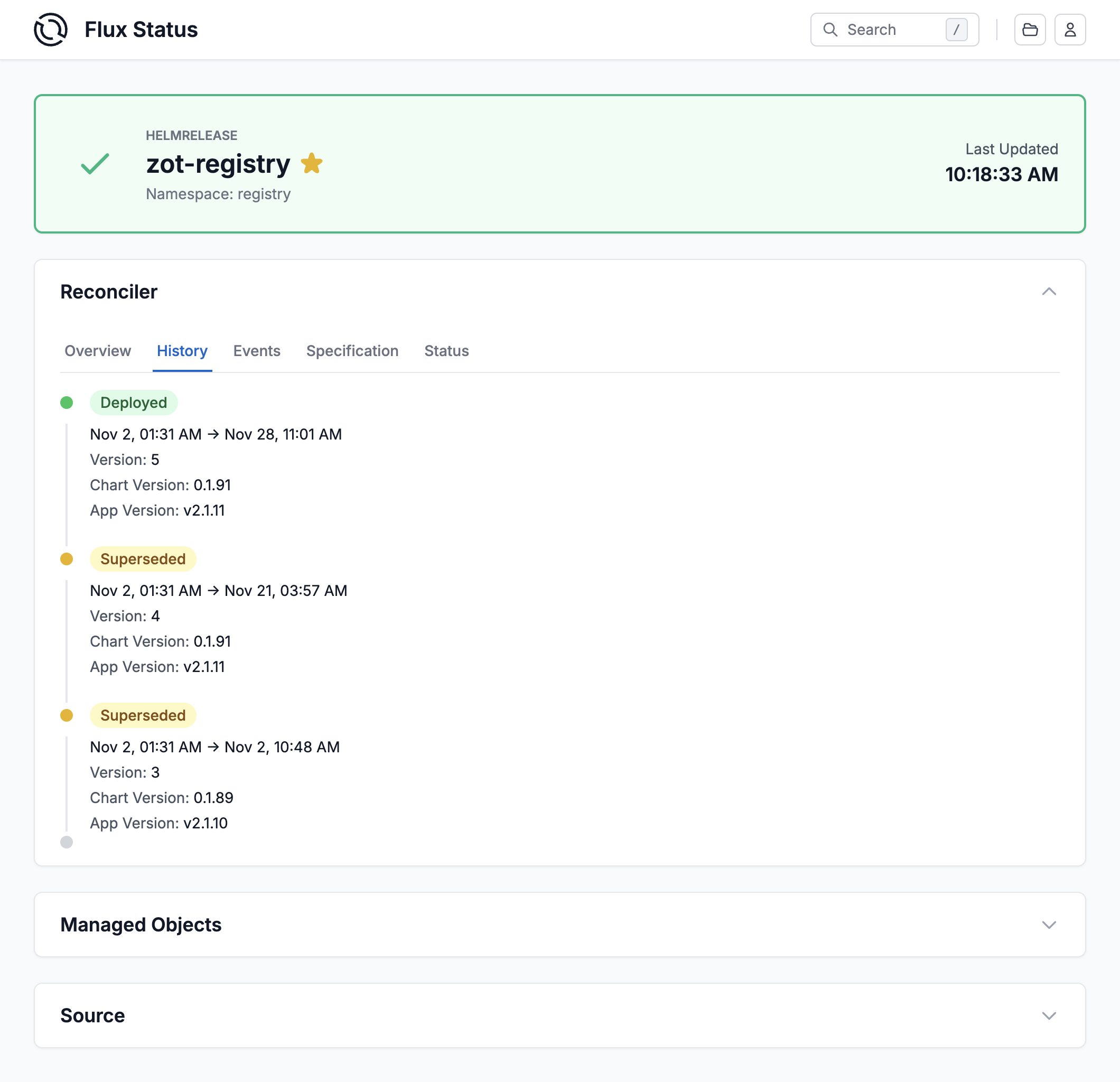 Reconciliation History